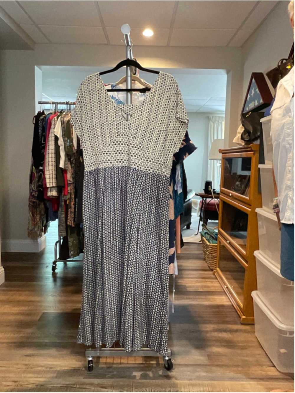 Women's FatFace Black & White Patterned Maxi Dress, Size 12